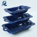 Colorful Relief Ceramic Bakeware Set With Handle