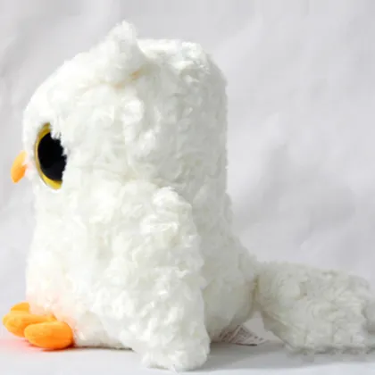 20cm Standing Soft White Cute Owl Plush Toy, Owl Plush Toys Wholesale, Plush Owl