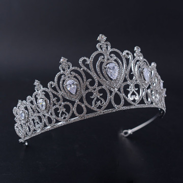 Corona de melocotón múltiple Diamante Aleación Corona Queen