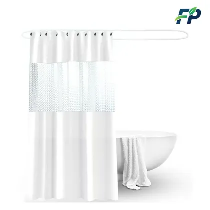 White PEVA shower curtain waterproof bathroom curtain
