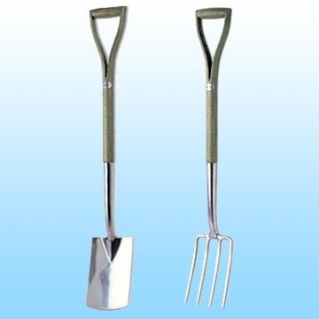 Stainless Steel Border Spade with One-piece Ashwood Wishbone Handle