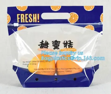 resealable slider top zipper bag for vegetable fruit bag, Fruit slider zip bag with air holes for grape packaging, resealable sl
