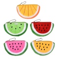 Custom Cute Cute Watermelon berbentuk sulaman beludru duit syiling dompet dompet zip ritsleting dompet dompet