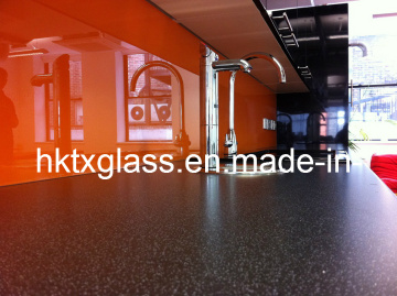 Orange Glass Kitchen Splash Back with Asnzs and En12150 Certiificate