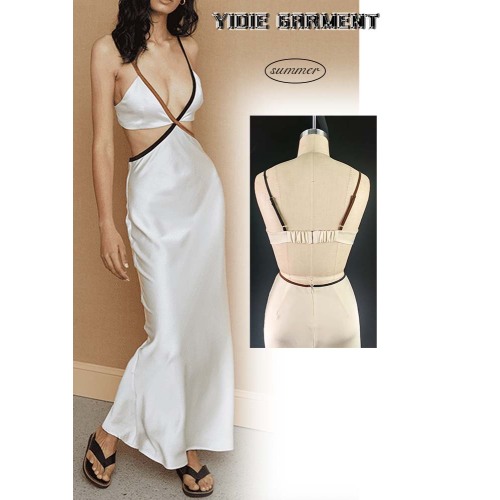 Women's Sexy Deep V Backless Elegant Evening Dress