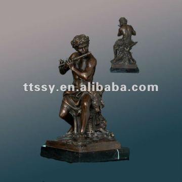 Bronze folk art statue sculpture