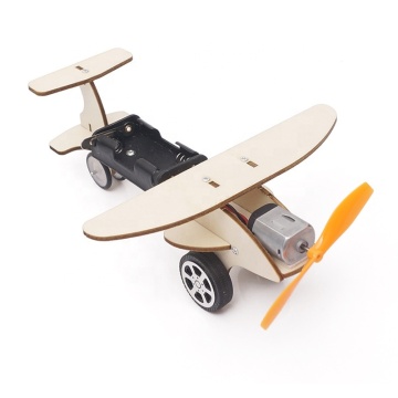 Science Educational Children DIY Assemble Wooden Glide Taxiing Airplane Toy