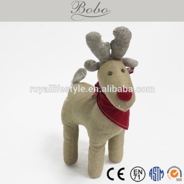 high end quality Classic plush stuffed red-nosed reindeer toy