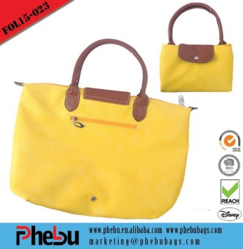 Promotional zipper closure Foldable tote bag