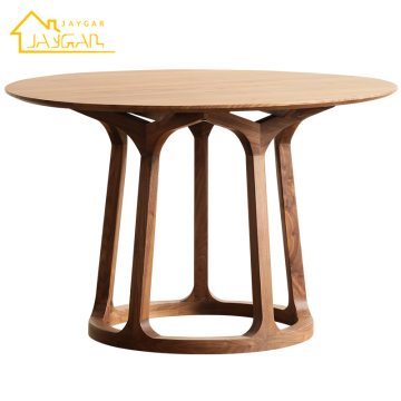 Solid Wooden Dining Furniture Set: Round Table and Chairs for Home Hotel Restaurant