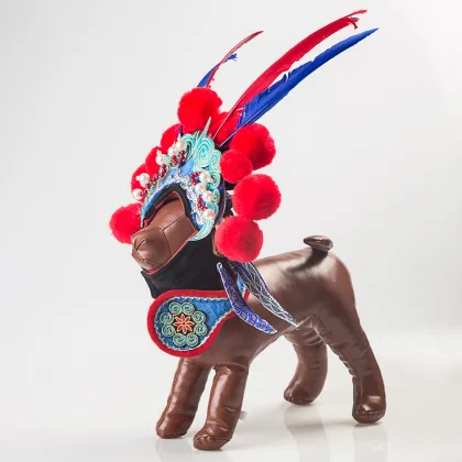 MOFESIPI Cosplay Pet Supplies: Funny Dog Costume - Peking Opera Pet Hat
