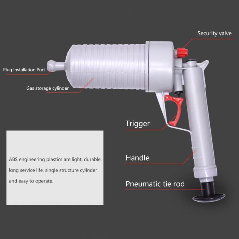 Air Power Drain Blaster Gun Toilet Dredge Plug Air Power Pump Bathroom