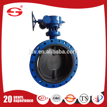 GOST standard Double Flange handle worm gear flange type soft seal butterfly valve