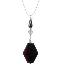 Collier d&#39;agate de pierres précieuses naturelles avec chaîne en argent