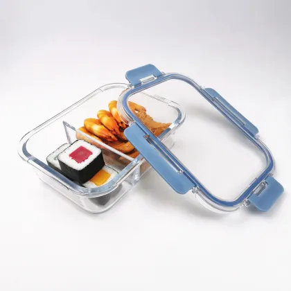 High Borosilicate Glass Food Grade Meal Prep Storage Container - Bento Lunch Box
