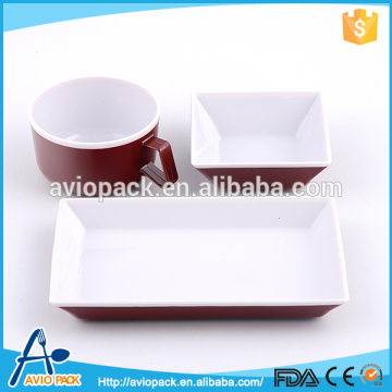 Wholesale non toxic colorful heat resistant plastic rotable airline dinnerware