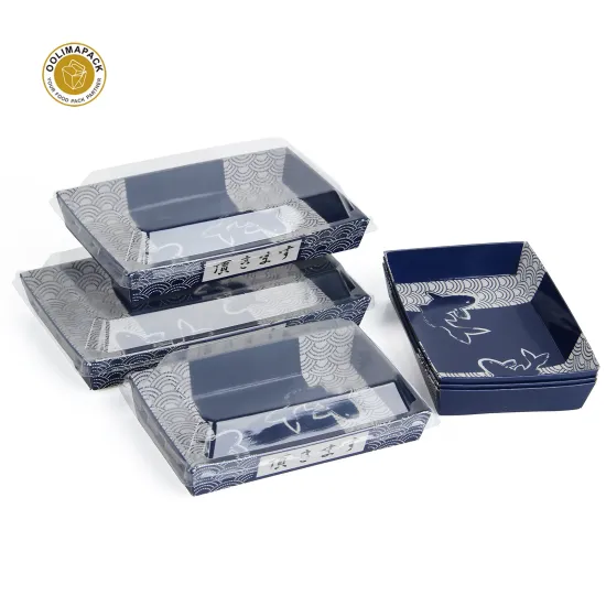 Customizable Elegant Disposable Sushi Box with PET Lid: Tailored Takeout Solutions