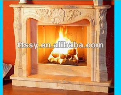 Limestone Fireplace