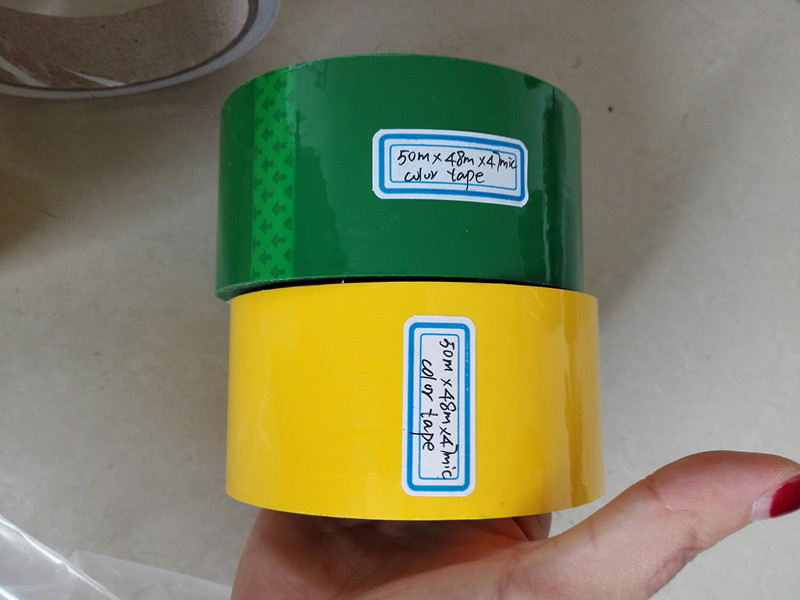 Adhesive packing tape in colorful