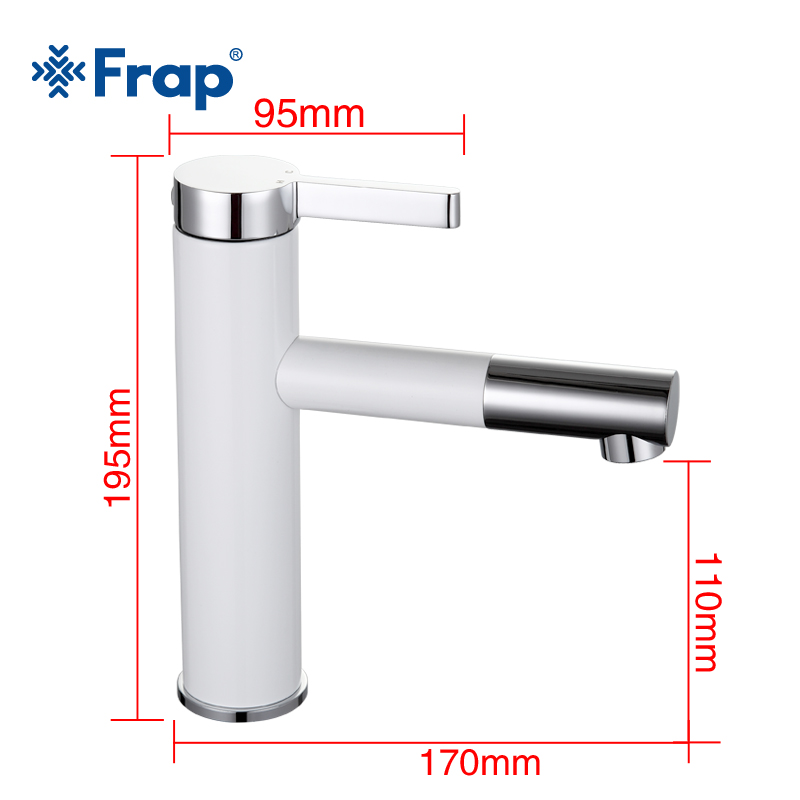 Frap New Arrival White Spray Painting bath sink faucet Bathroom cold and hot tap Crane with Aerator 360 Rotating F1052-14/15