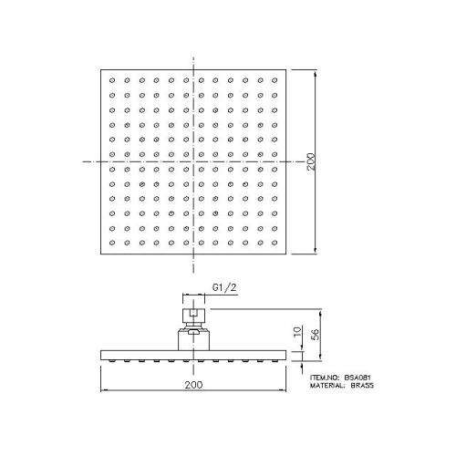 10 mm tykkelse messing brusehoved