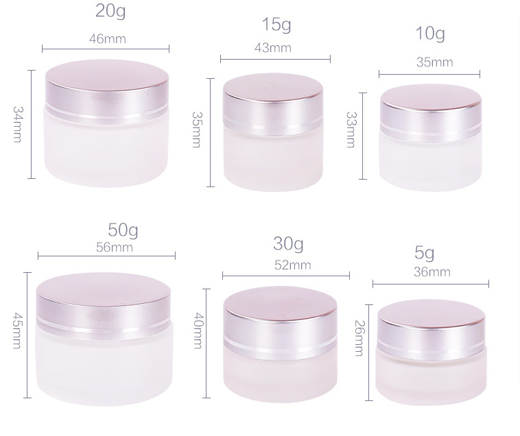 Frosted glass cream jars with Aluminum cap