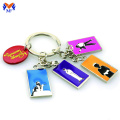 Wholesale custom metal enamel keychains key ring