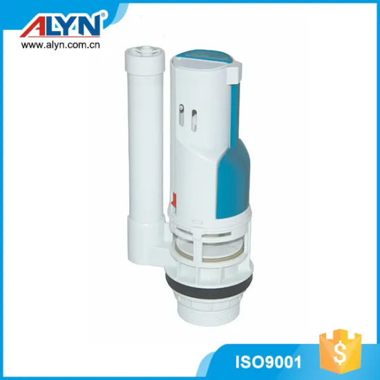 Currency adjustable ABS dual fittings toilet flush valve with overflow pipe