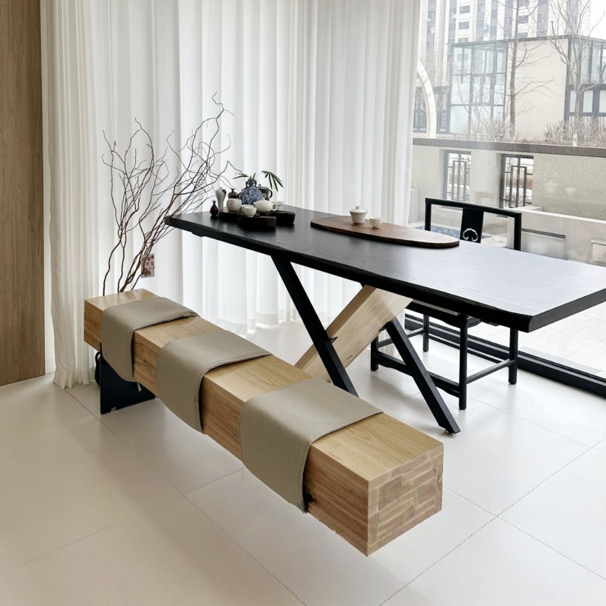 black wood dining table