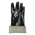 Μαύρο χρώμα PVC επικαλυμμένα γάντια