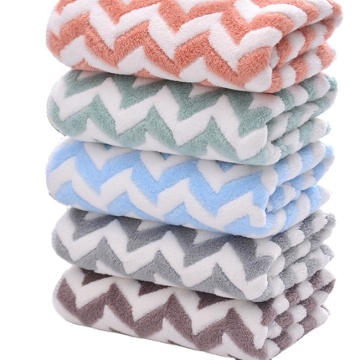 Coral Fleece Warp Knitted Towel Set for Male and Female Lovers, 35*75CM