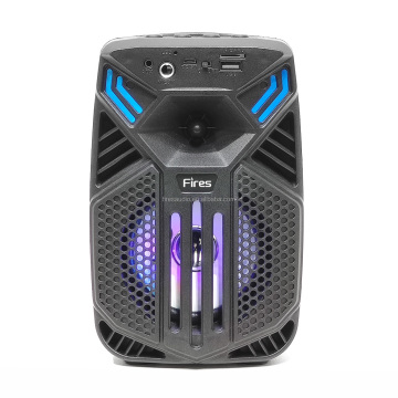 4 Inch BT KTS Speaker with Shoulder Strap, FM, Laser, LED Boombox