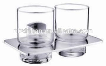 Chrome plating toothbrush holder,wall mounted bathroom double wall tumbler
