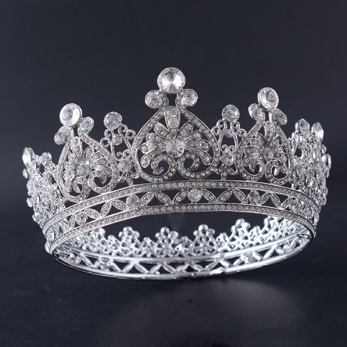 Pesta mahkota kontes berlian imitasi berlapis perak