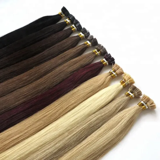 Most Popular Factory Price Buy Wholesale U V Fan Y I tip keratin human hair grey fusion bond hair extensions