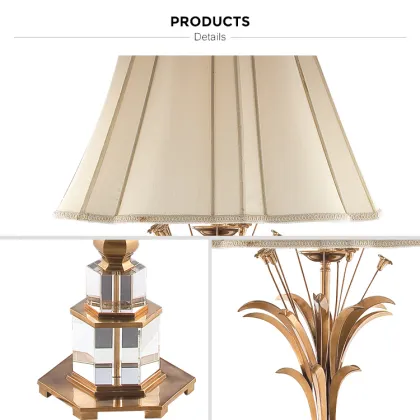 Antique Brass Glory Classic Floor Lamp with Beige Shade