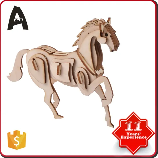New product childrens wooden high quality horse puzzle
