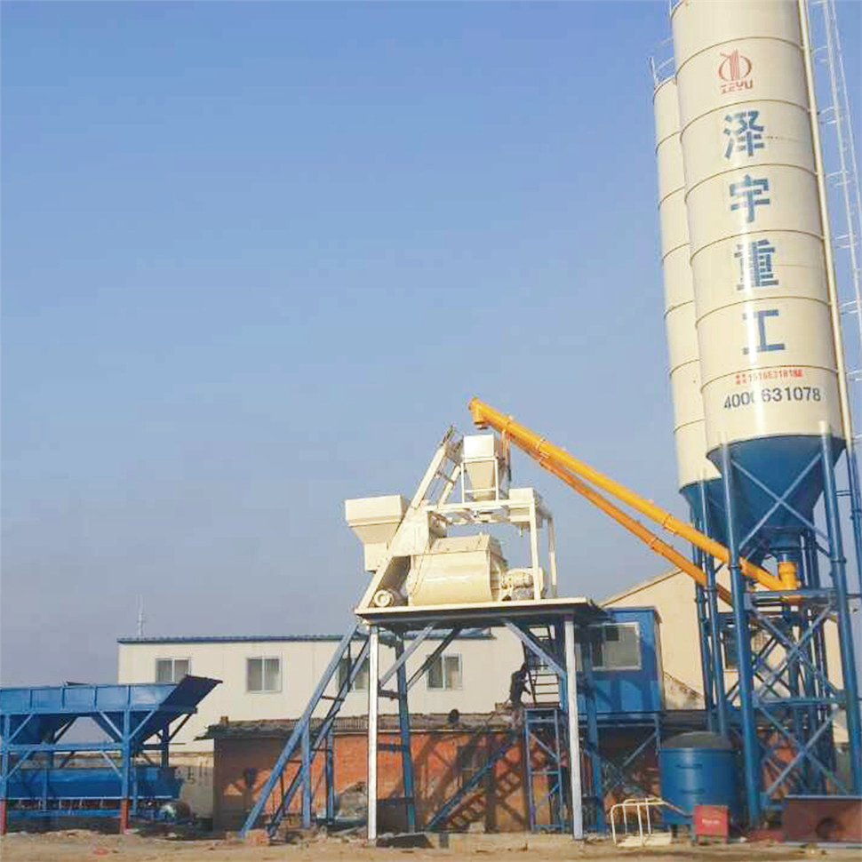 HZS35 hopper lift modular concrete batching plant sale