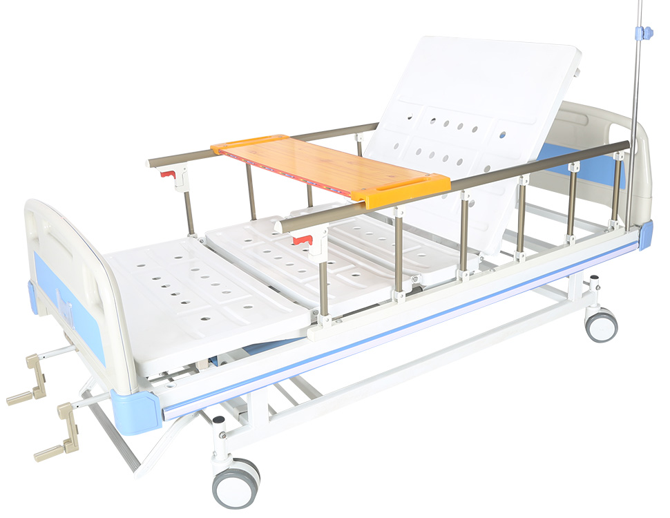 Manual hospital bed with 2 cranks hospital equipment