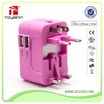 Travel Adaptor Dual USB Charger Universal Portable Cell Phone Dual USB Travel Charger