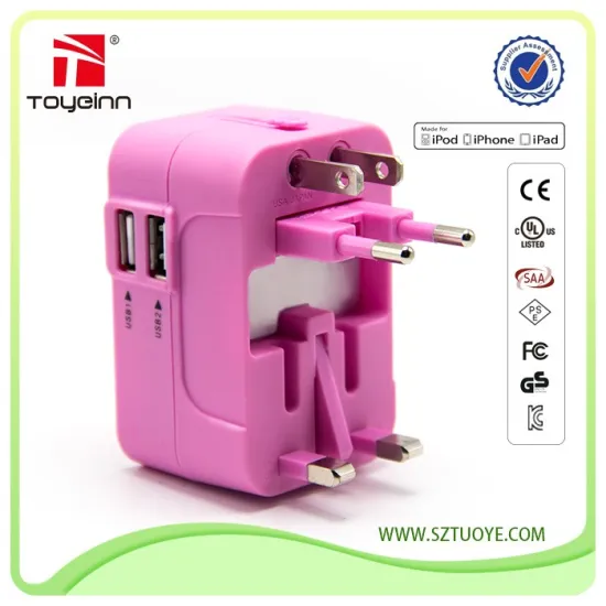Travel Adaptor Dual USB Charger Universal Portable Cell Phone Dual USB Travel Charger