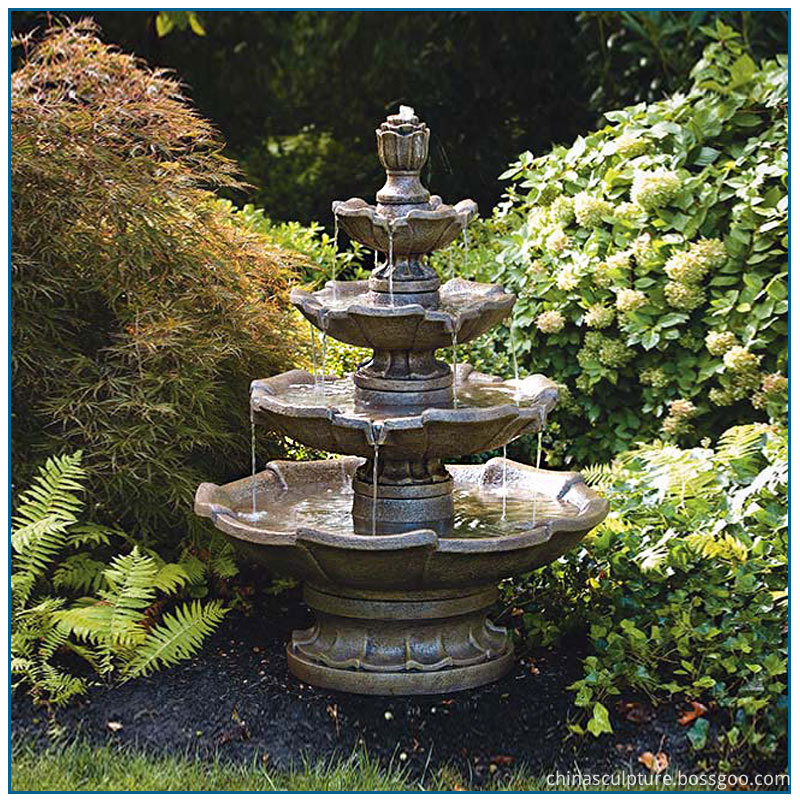 bronze tiered water fountain
