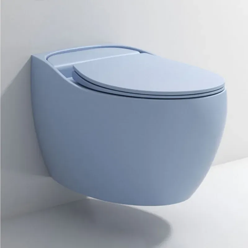 Colorful Ceramic Wall-Hung Toilet Egg Shape
