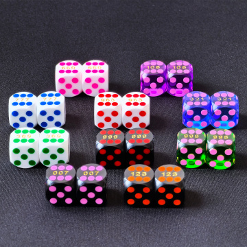 Bescon Professional Precision Dice Round Corner 9/16" (14.3mm) with Colorful Dots, Colored Dots Precision Backgammon Dice 14.3MM