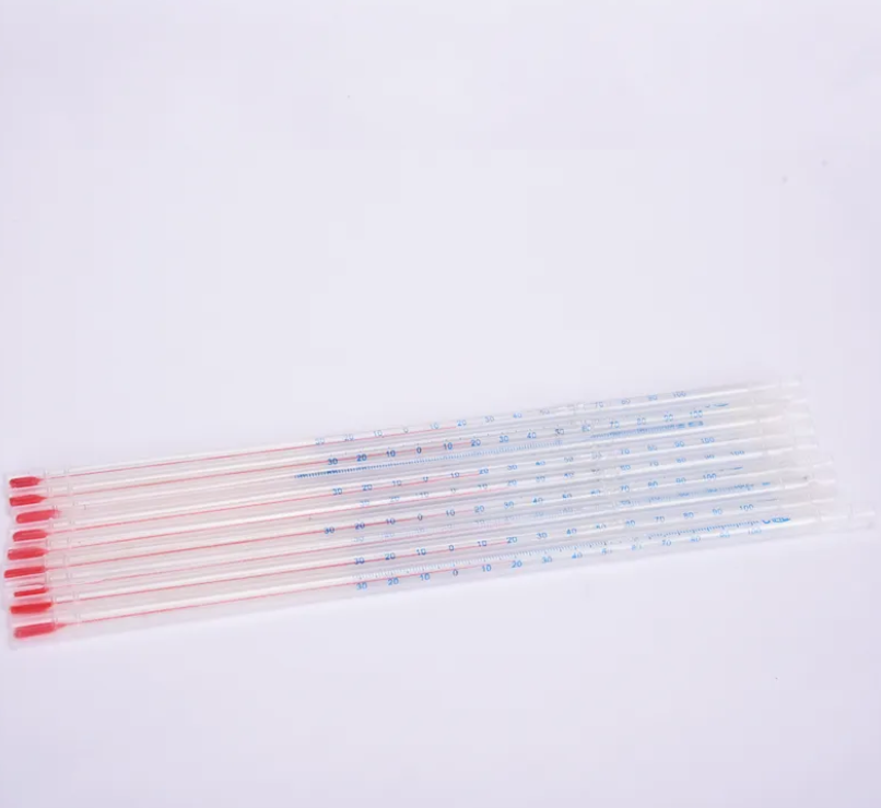 Red liquid Glass Thermometer