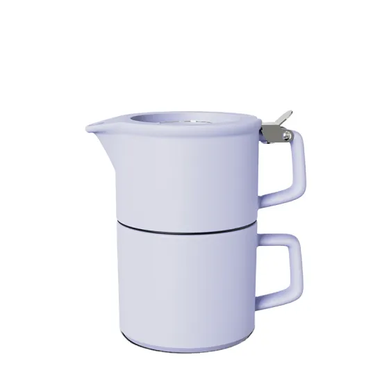 DHPO Mini Ceramic Tea Pot Set with Infuser - 400ml/350ml Capacity