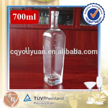empyt whiskey unique shaped glass bottles in 700ml