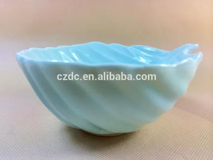 Japanese colorful celadon ceramic rice bowl in unique shape