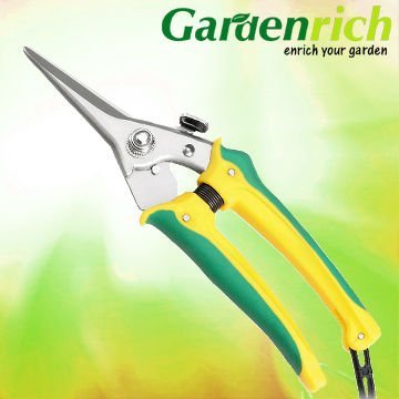 Gardenrich RG1421 Stainless steel blade Twin-color plastic handle pruning tool