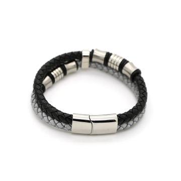 Leder Armband PU Leder + Edelstahl-design